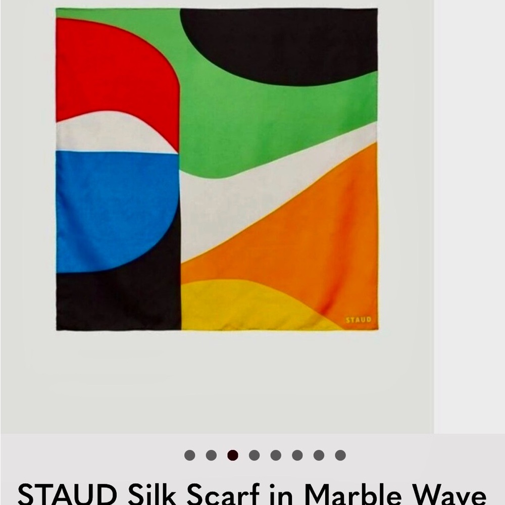 STAUD Multicolor Geometric Silk Scarf